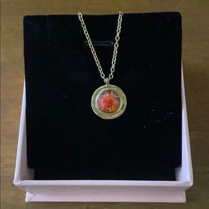 🦋 Handmade Necklace with Pink and Orange